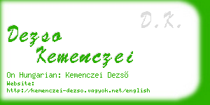 dezso kemenczei business card