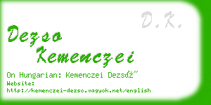 dezso kemenczei business card